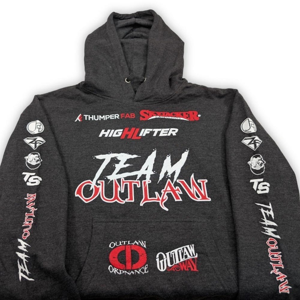 The Outlaw Way Podcast Team Outlaw Hoodie Men‎ Small Gray Racing